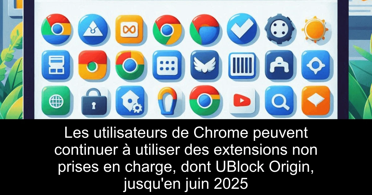 Les utilisateurs de Chrome peuvent continuer à utiliser des extensions non prises en charge, dont UBlock Origin, jusqu'en juin 2025