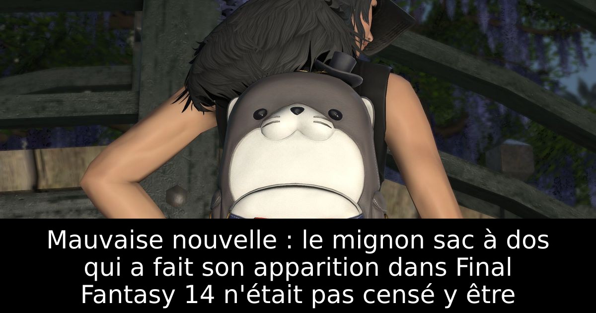 Mauvaise nouvelle : le mignon sac à dos qui a fait son apparition dans Final Fantasy 14 n'était pas censé y être