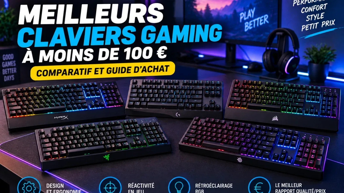 Meilleurs claviers gaming à moins de 100 € : comparatif et guide d’achat