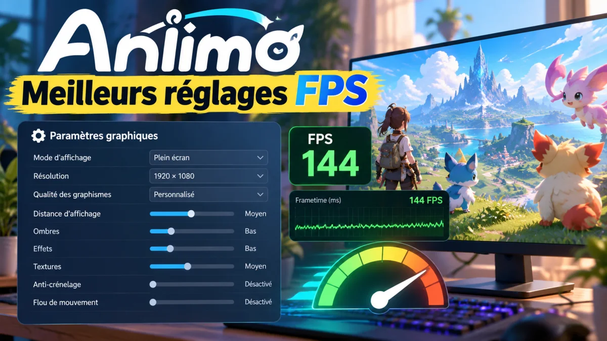 Aniimo : meilleurs réglages PC pour gagner des FPS et réduire les saccades