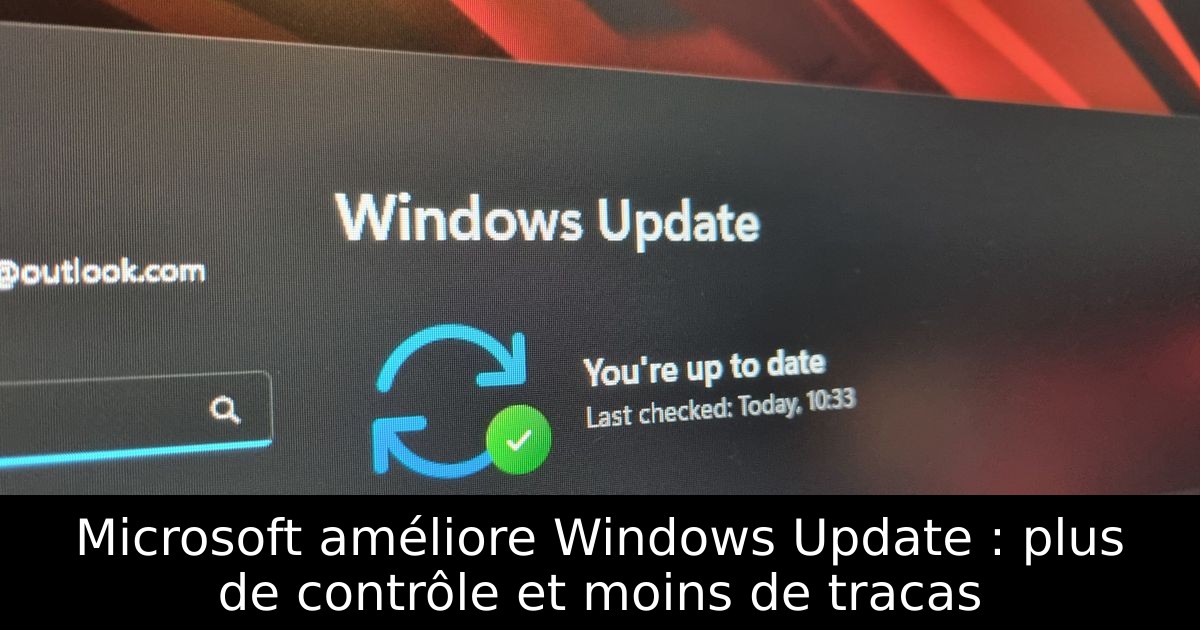Microsoft améliore Windows Update : plus de contrôle et moins de tracas