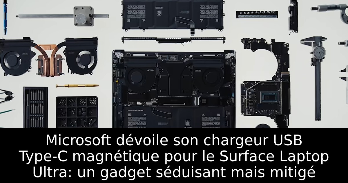 Microsoft dévoile son chargeur USB Type-C magnétique pour le Surface Laptop Ultra: un gadget séduisant mais mitigé