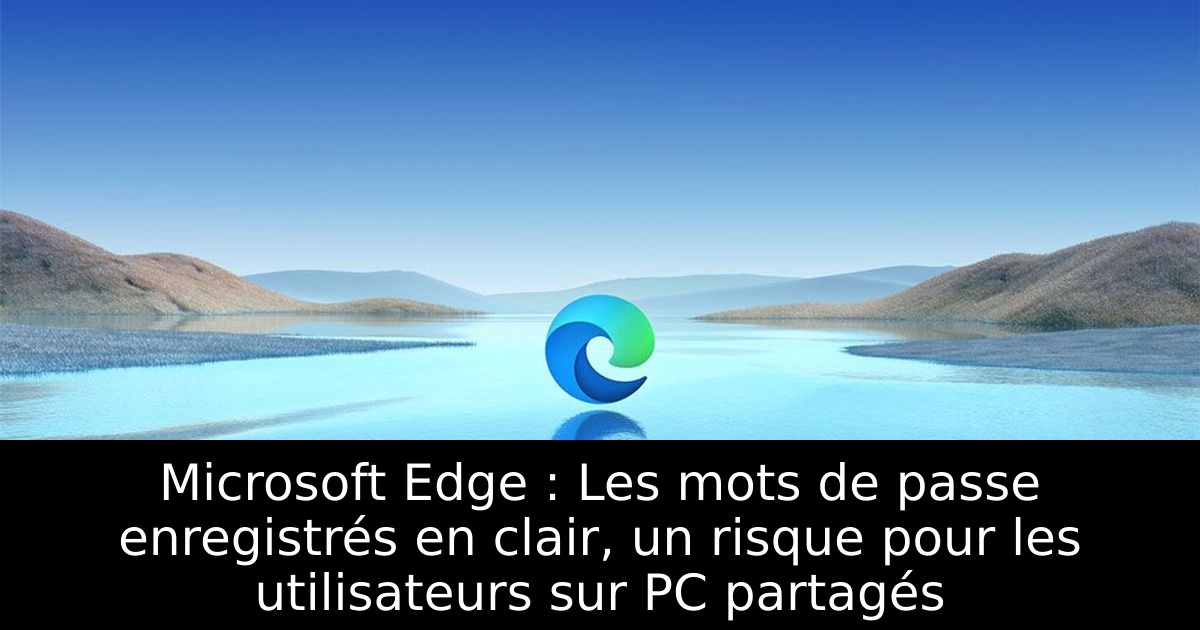Microsoft Edge : Les mots de passe enregistrés en clair, un risque pour les utilisateurs sur PC partagés
