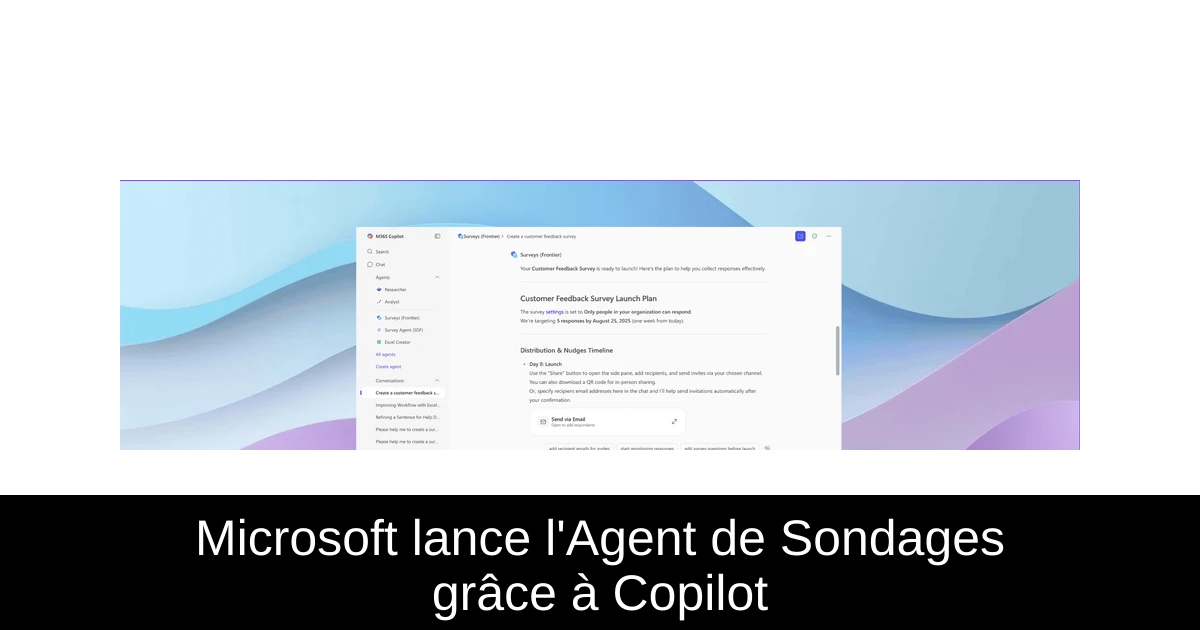 Microsoft lance l'Agent de Sondages grâce à Copilot