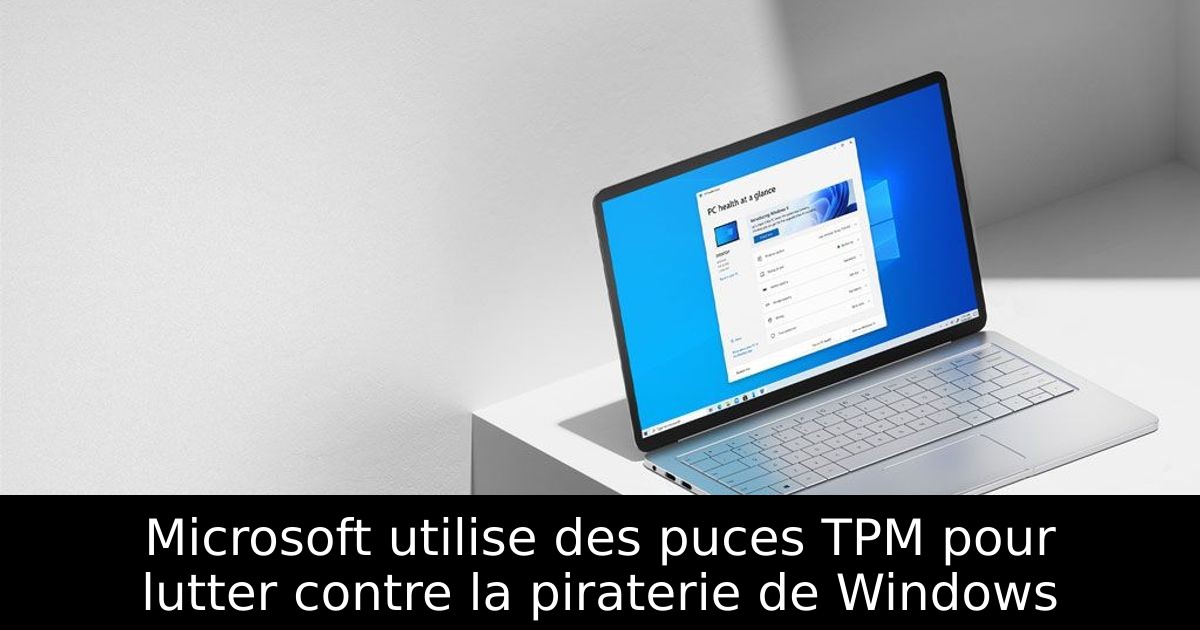 Microsoft utilise des puces TPM pour lutter contre la piraterie de Windows