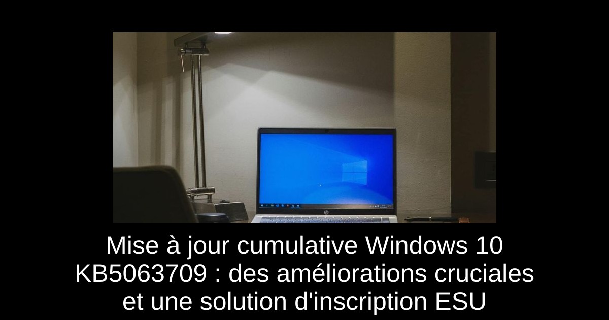 Mise à jour cumulative Windows 10 KB5063709 : des améliorations cruciales et une solution d'inscription ESU