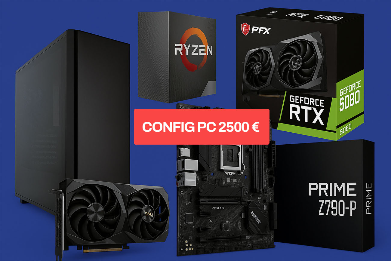 Montre-moi une config PC à 2500 € avec une RTX 5080 : 2 configurations ultimes en 2025