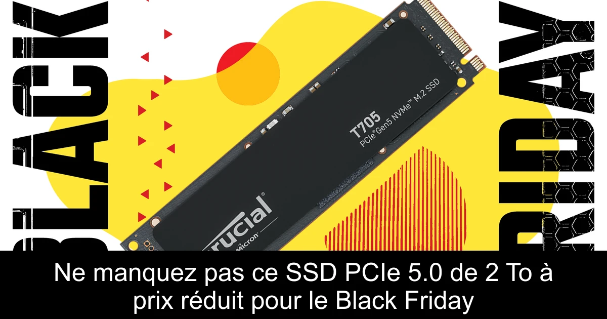 Ne manquez pas ce SSD PCIe 5.0 de 2 To à prix réduit pour le Black Friday