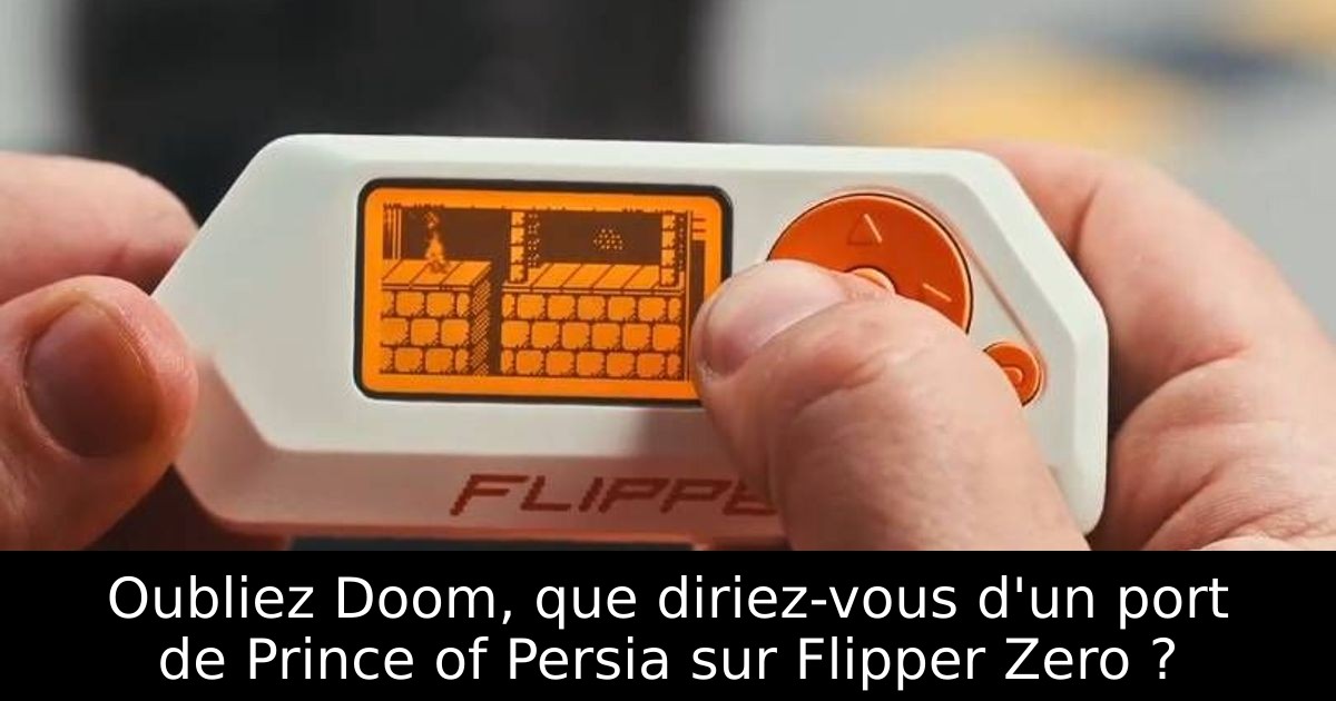 Oubliez Doom, que diriez-vous d'un port de Prince of Persia sur Flipper Zero ?