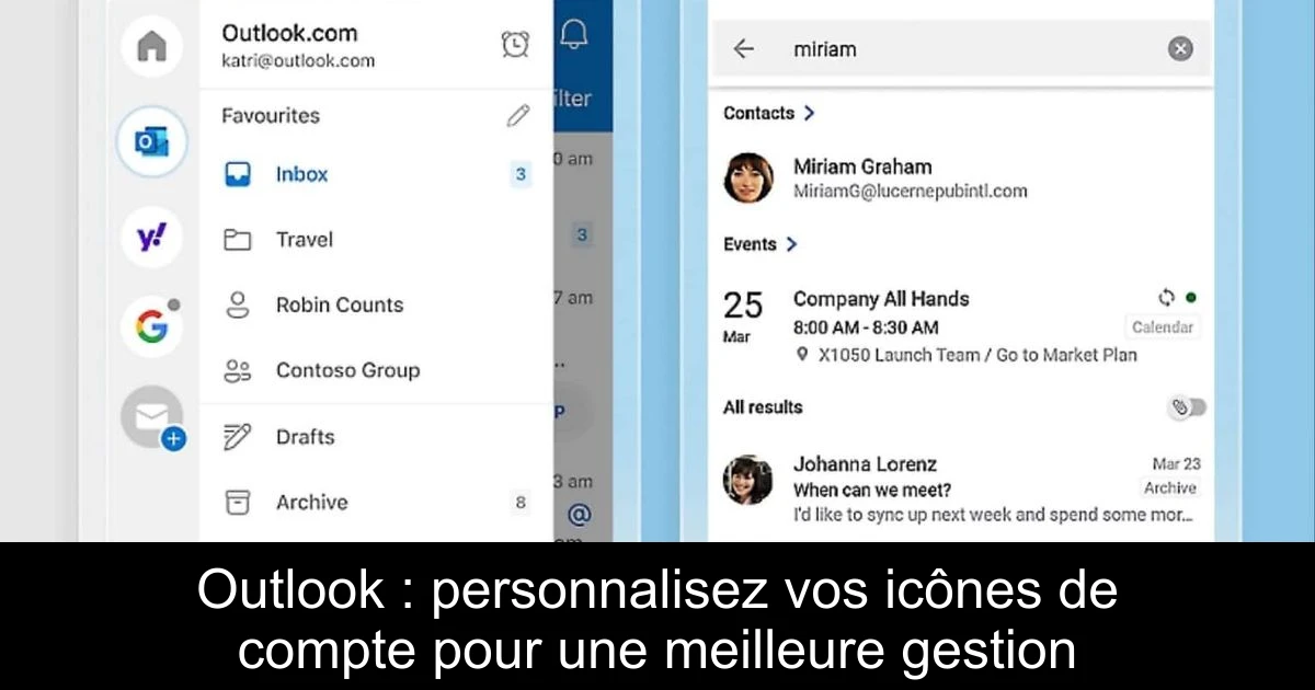 Outlook : personnalisez vos icônes de compte pour une meilleure gestion
