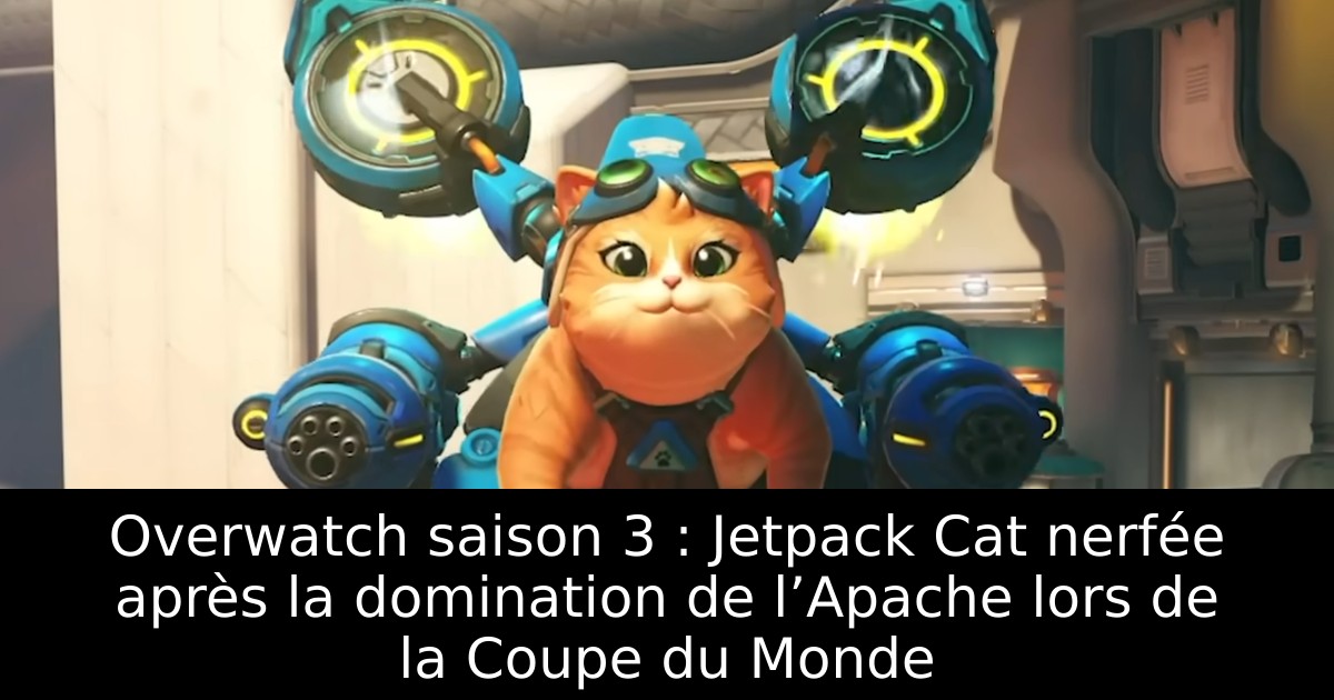 Overwatch saison 3 : Jetpack Cat nerfée après la domination de l’Apache lors de la Coupe du Monde