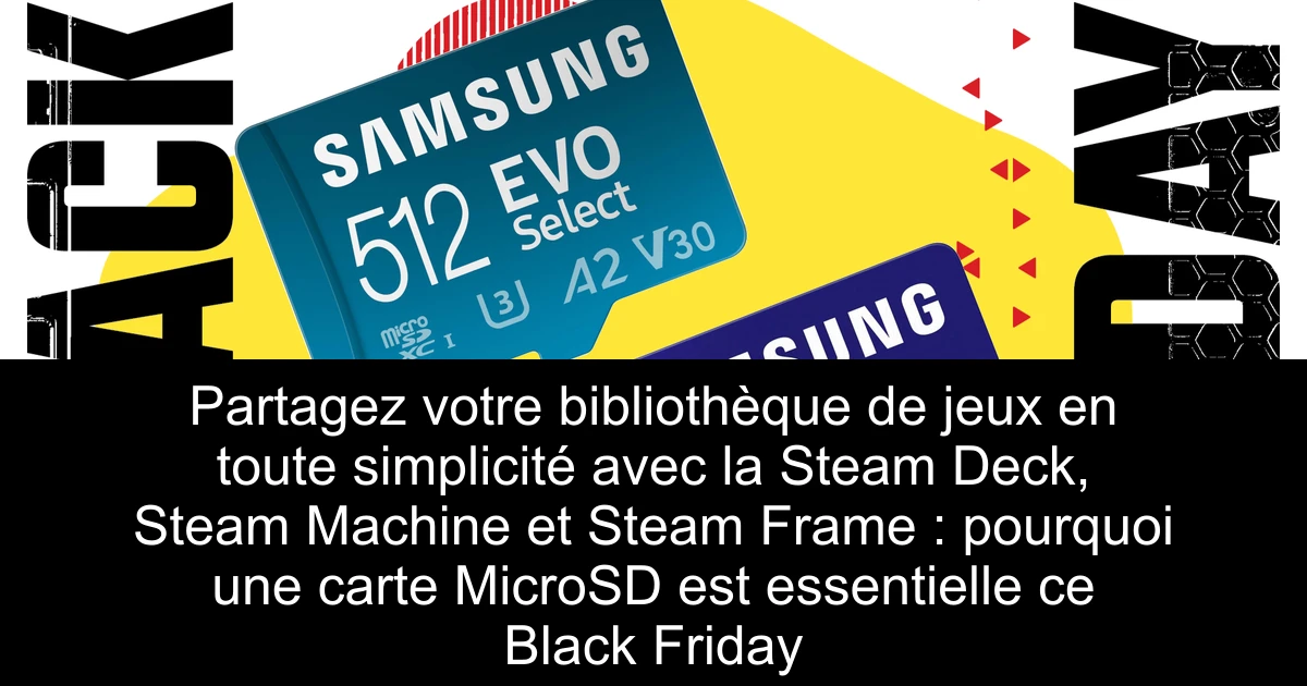 Partagez votre bibliothèque de jeux en toute simplicité avec la Steam Deck, Steam Machine et Steam Frame : pourquoi une carte MicroSD est essentielle ce Black Friday