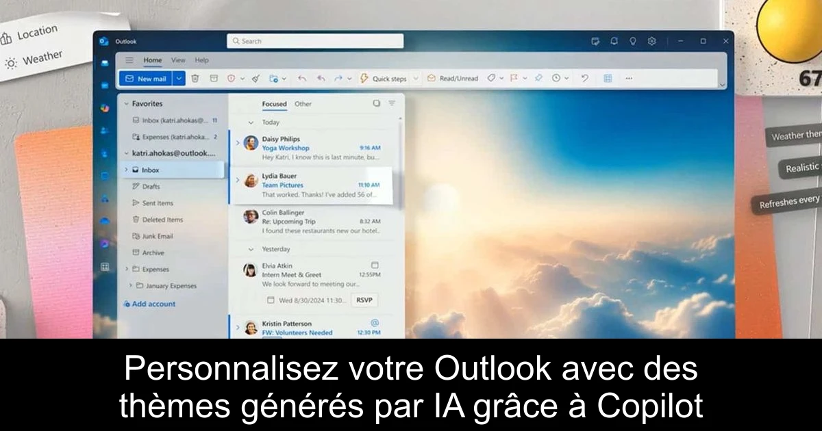 Personnalisez votre Outlook avec des thèmes générés par IA grâce à Copilot