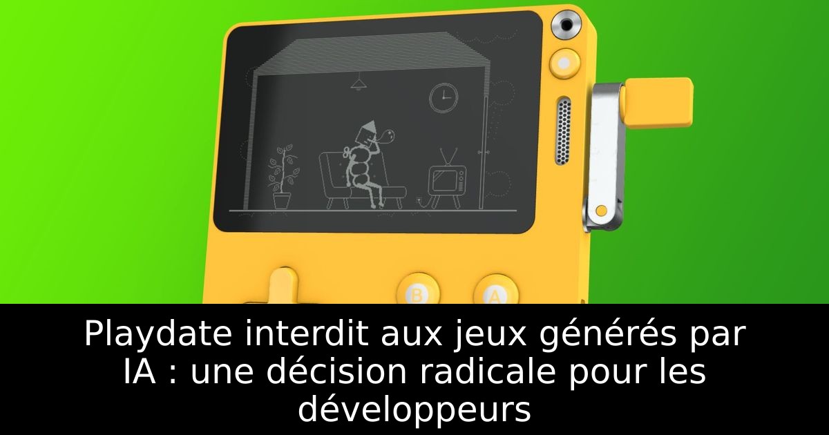 Playdate interdit aux jeux générés par IA : une décision radicale pour les développeurs