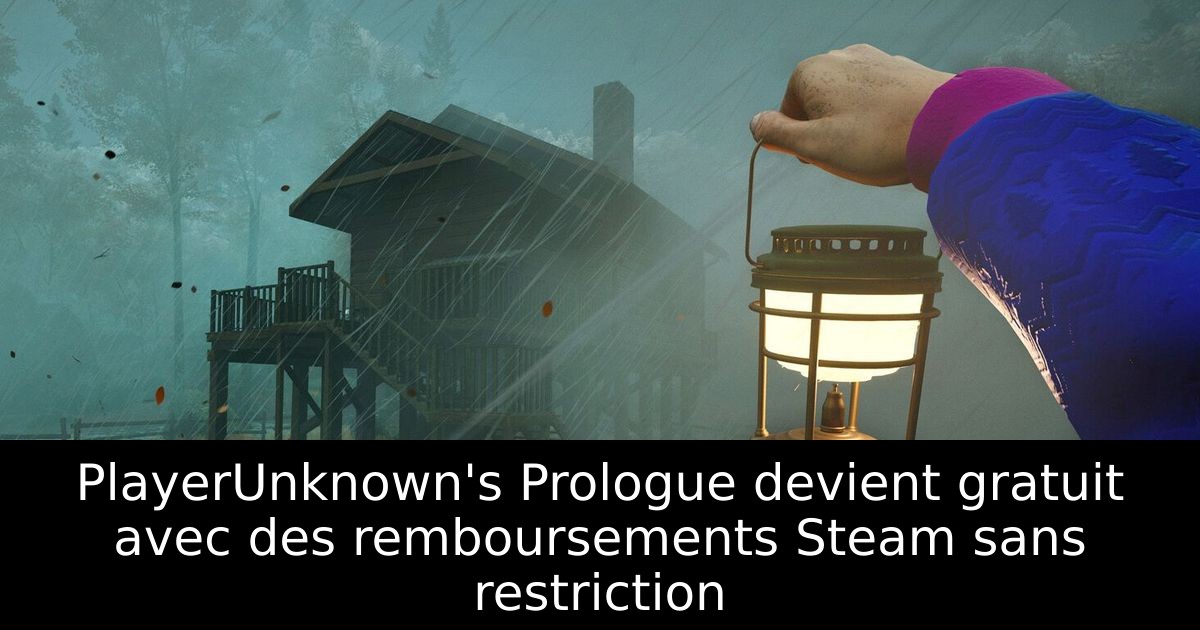 PlayerUnknown's Prologue devient gratuit avec des remboursements Steam sans restriction
