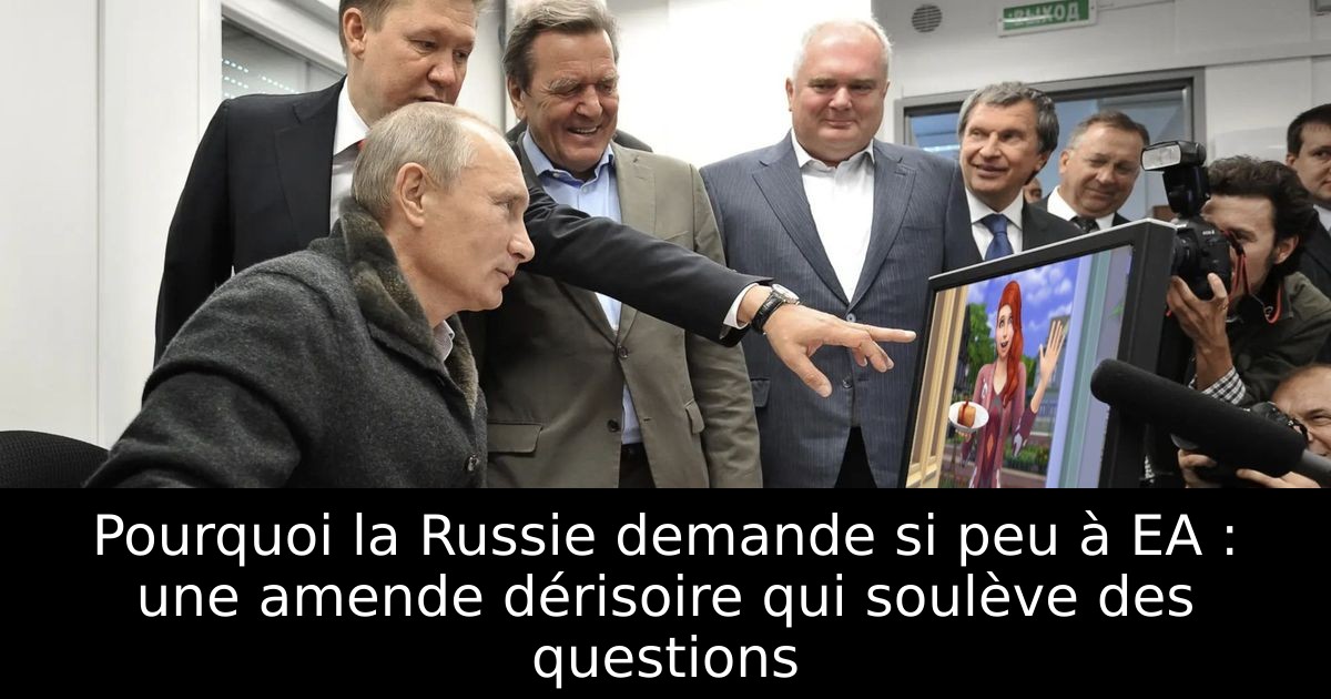 Pourquoi la Russie demande si peu à EA : une amende dérisoire qui soulève des questions