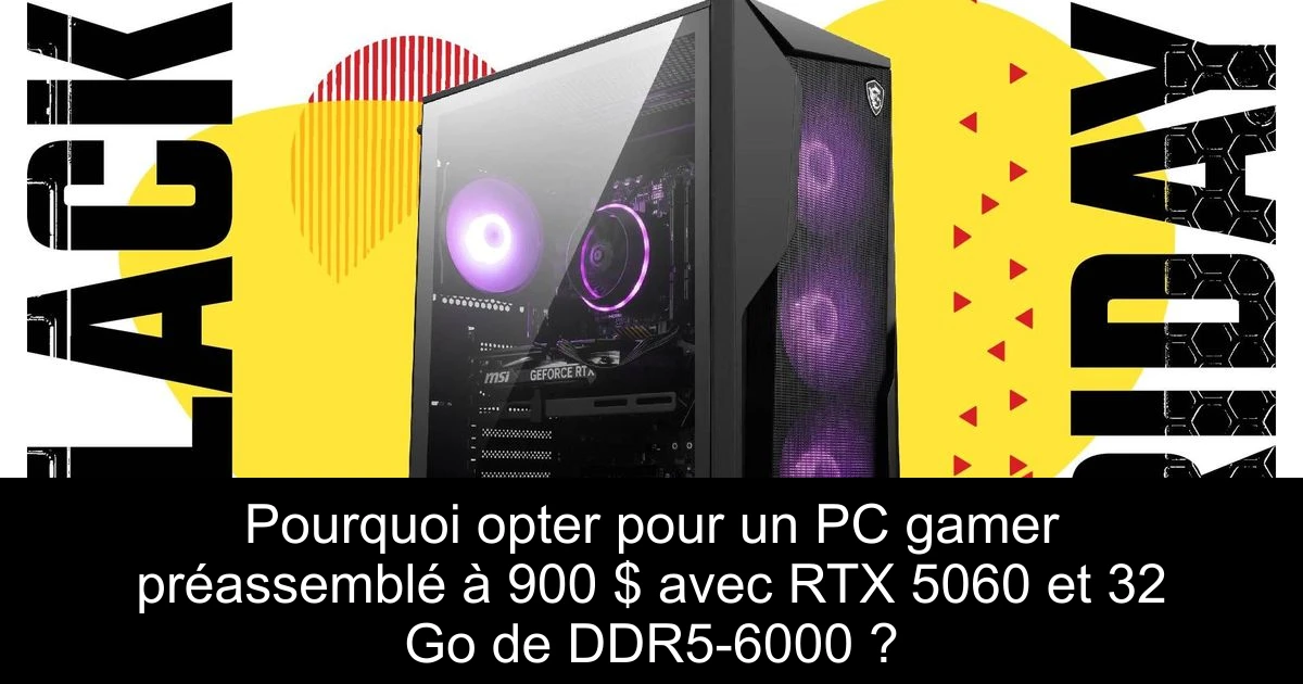 Pourquoi opter pour un PC gamer préassemblé à 900 $ avec RTX 5060 et 32 Go de DDR5-6000 ?