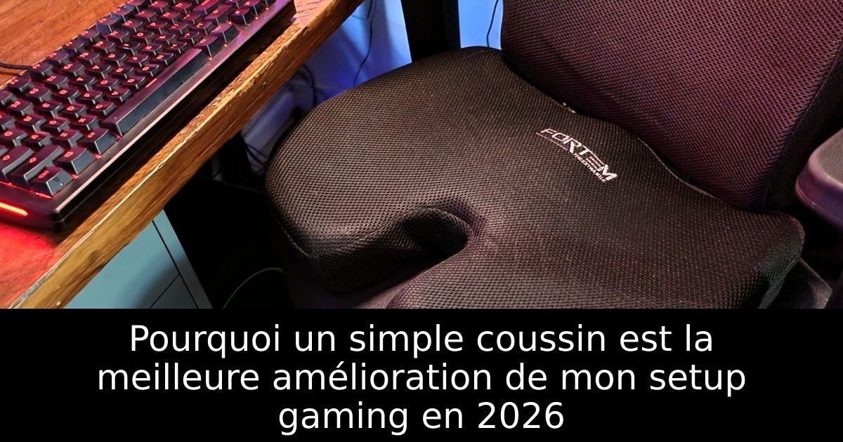 Pourquoi un simple coussin est la meilleure amélioration de mon setup gaming en 2026