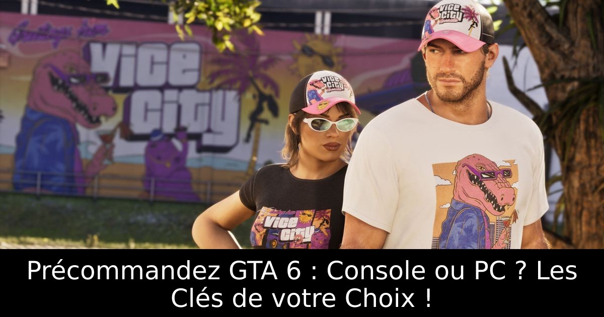 Précommandez GTA 6 : Console ou PC ? Les Clés de votre Choix !