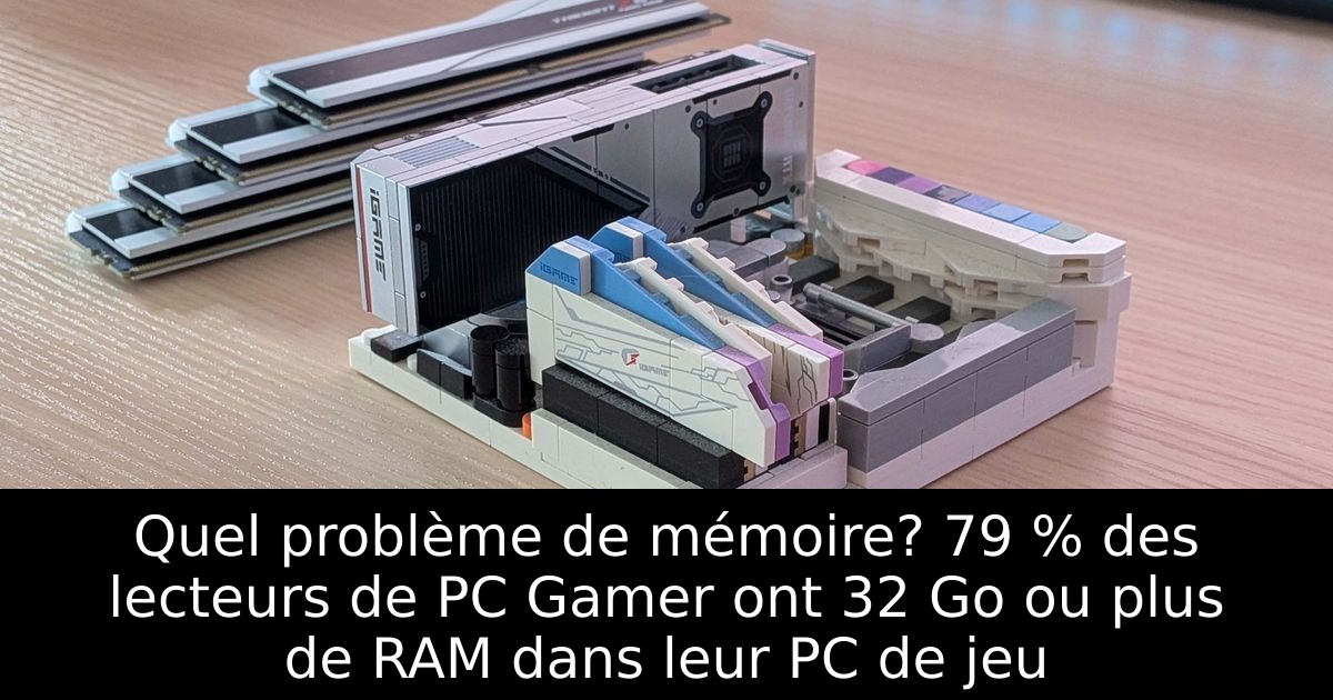 Quel problème de mémoire? 79 % des lecteurs de PC Gamer ont 32 Go ou plus de RAM dans leur PC de jeu