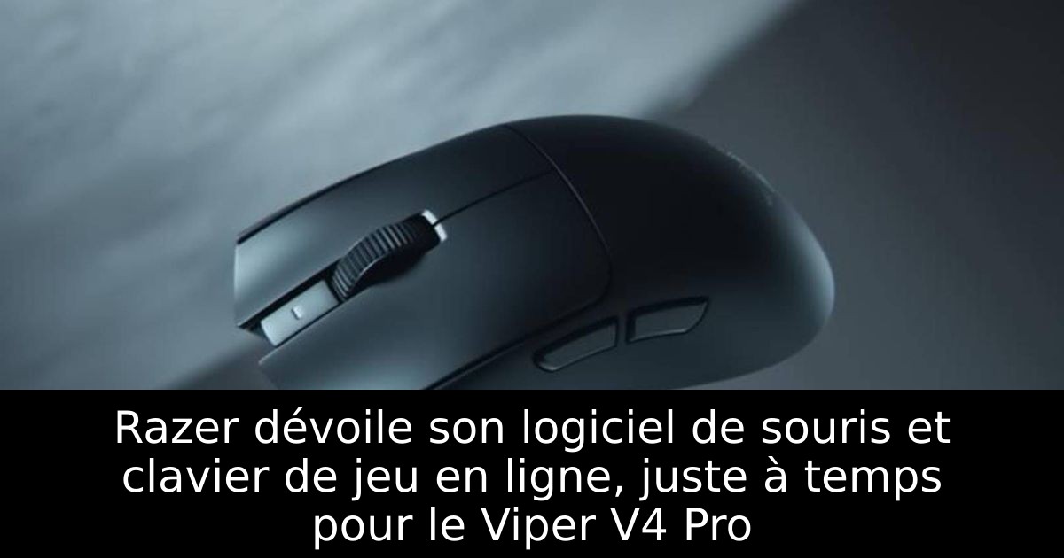 Razer dévoile son logiciel de souris et clavier de jeu en ligne, juste à temps pour le Viper V4 Pro