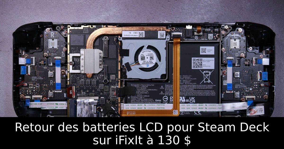 Retour des batteries LCD pour Steam Deck sur iFixIt à 130 $