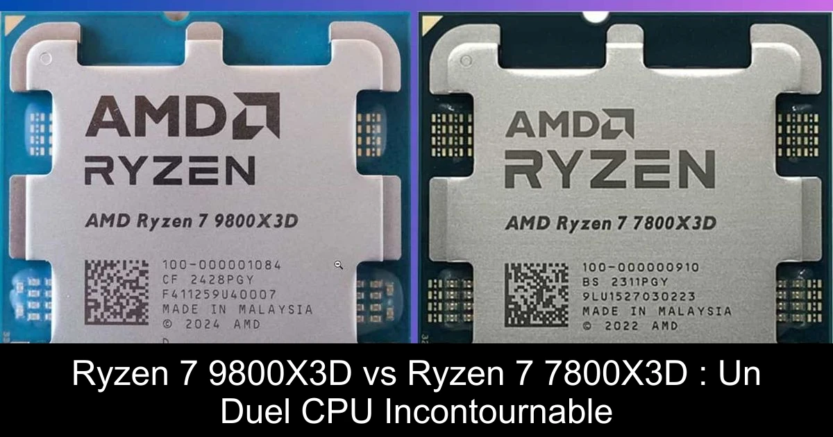 Ryzen 7 9800X3D vs Ryzen 7 7800X3D : Un Duel CPU Incontournable