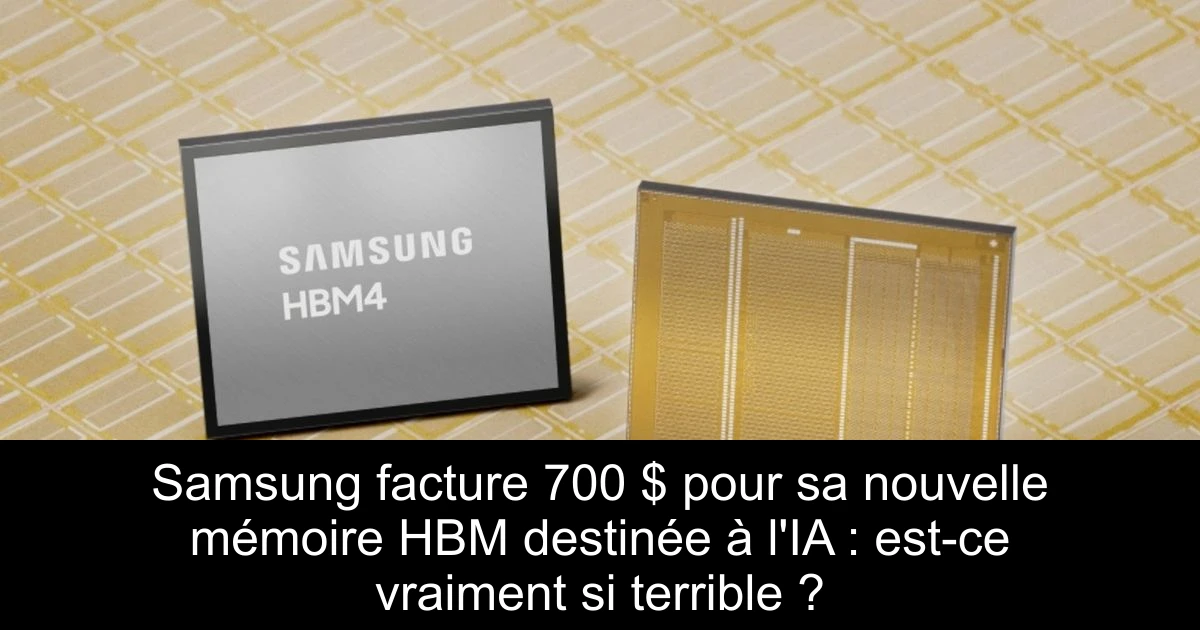Samsung facture 700 $ pour sa nouvelle mémoire HBM destinée à l'IA : est-ce vraiment si terrible ?