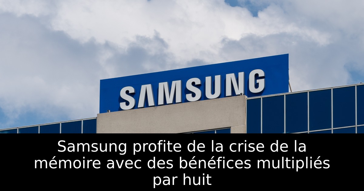 Samsung profite de la crise de la mémoire avec des bénéfices multipliés par huit