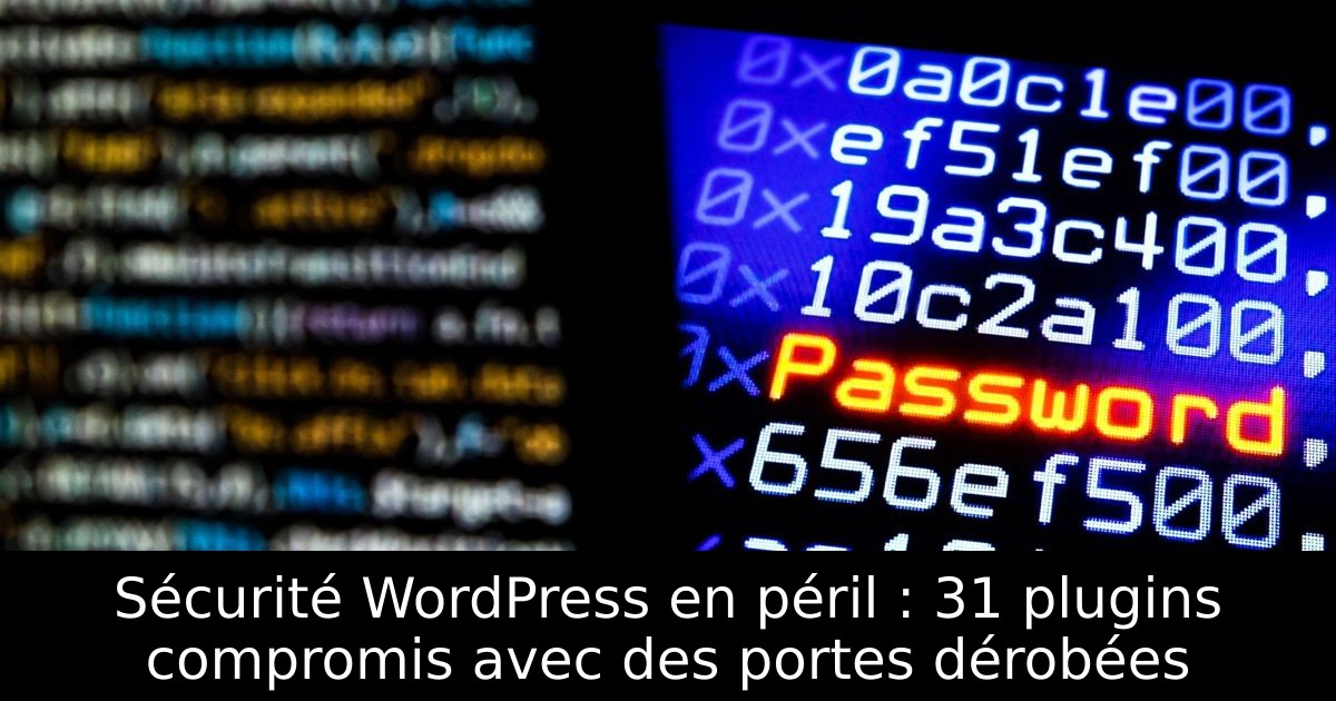 Sécurité WordPress en péril : 31 plugins compromis avec des portes dérobées