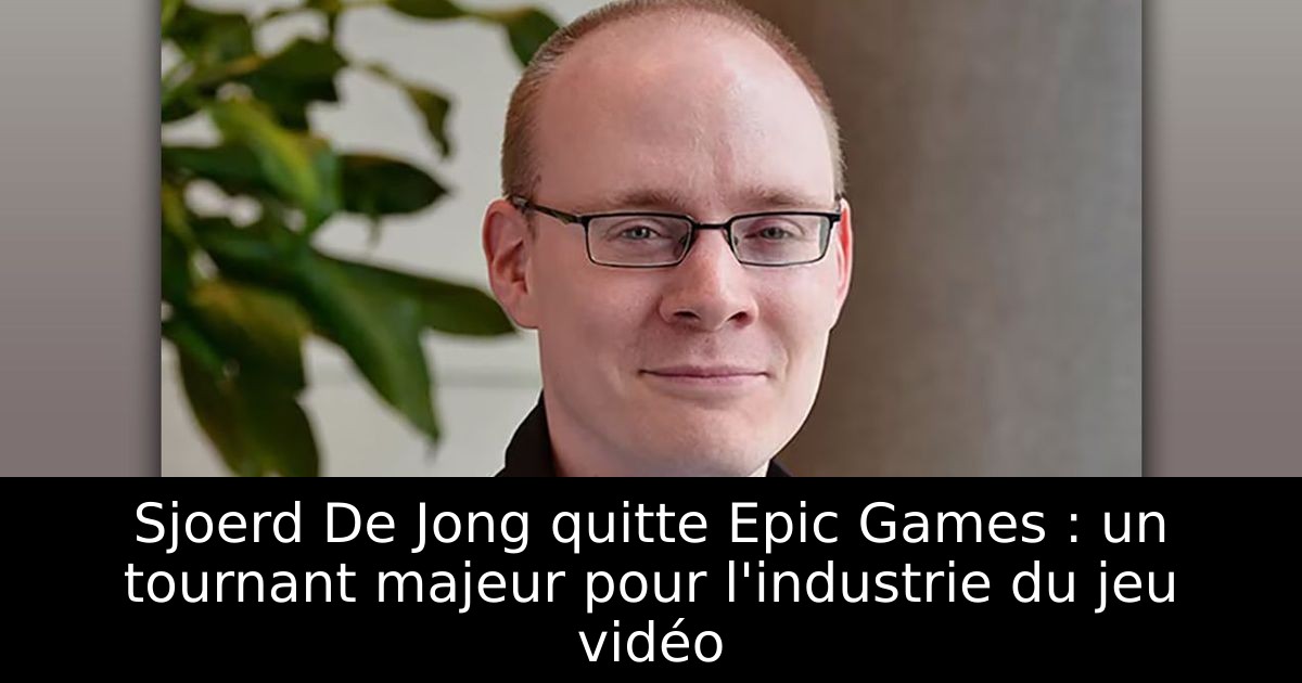 Sjoerd De Jong quitte Epic Games : un tournant majeur pour l'industrie du jeu vidéo