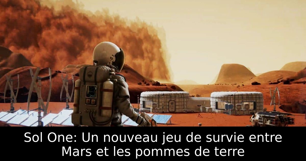 Sol One: Un nouveau jeu de survie entre Mars et les pommes de terre