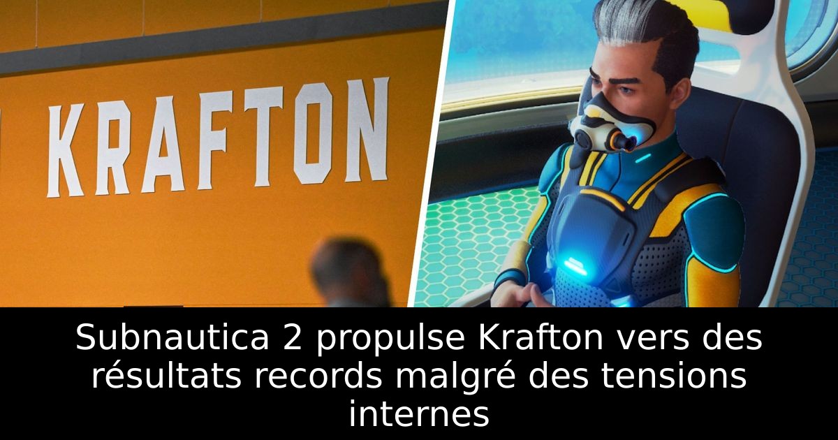 Subnautica 2 propulse Krafton vers des résultats records malgré des tensions internes