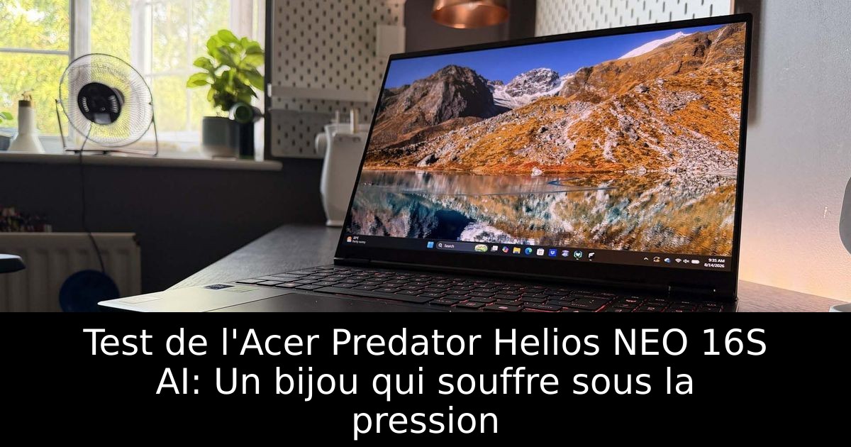 Test de l'Acer Predator Helios NEO 16S AI: Un bijou qui souffre sous la pression