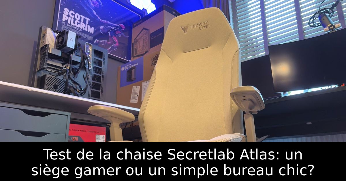 Test de la chaise Secretlab Atlas: un siège gamer ou un simple bureau chic?