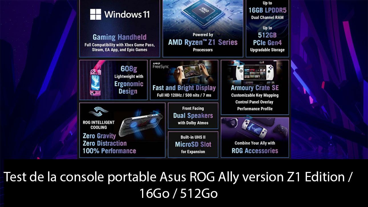 Test de la console portable Asus ROG Ally version Z1 Edition / 16Go / 512Go