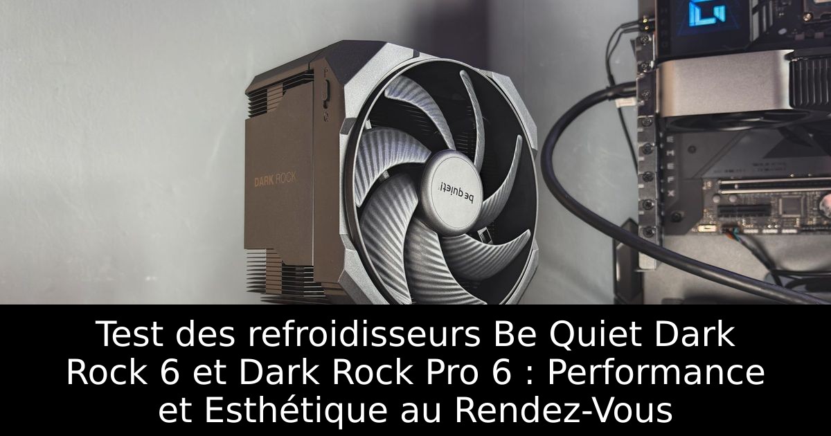 Test des refroidisseurs Be Quiet Dark Rock 6 et Dark Rock Pro 6 : Performance et Esthétique au Rendez-Vous