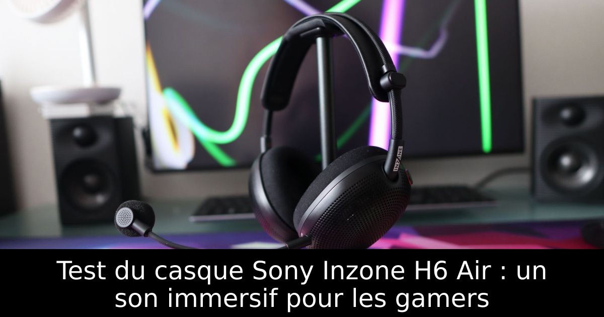 Test du casque Sony Inzone H6 Air : un son immersif pour les gamers