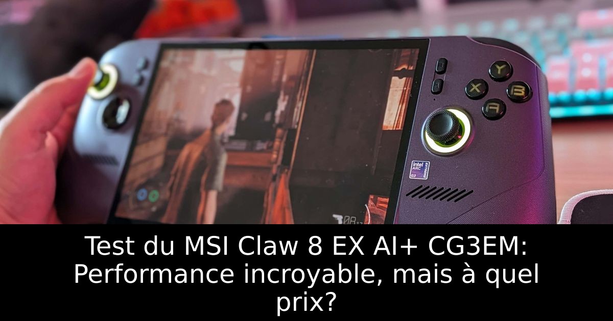 Test du MSI Claw 8 EX AI+ CG3EM: Performance incroyable, mais à quel prix?