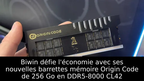 Biwin défie l'économie avec ses nouvelles barrettes mémoire Origin Code de 256 Go en DDR5-8000 CL42