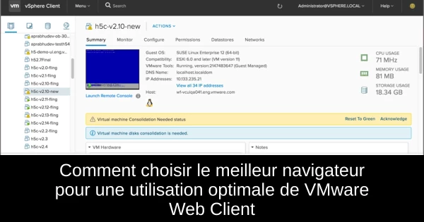 Comment choisir le meilleur navigateur pour une utilisation optimale de VMware Web Client