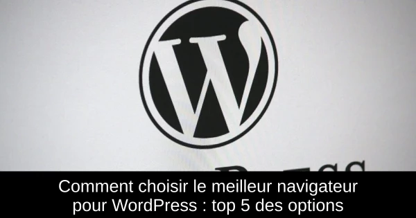 Comment choisir le meilleur navigateur pour WordPress : top 5 des options