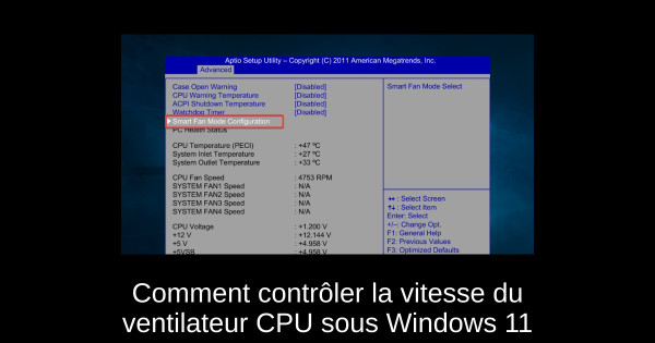 Comment contrôler la vitesse du ventilateur CPU sous Windows 11
