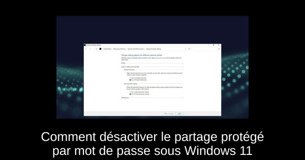 Comment désactiver le partage protégé par mot de passe sous Windows 11