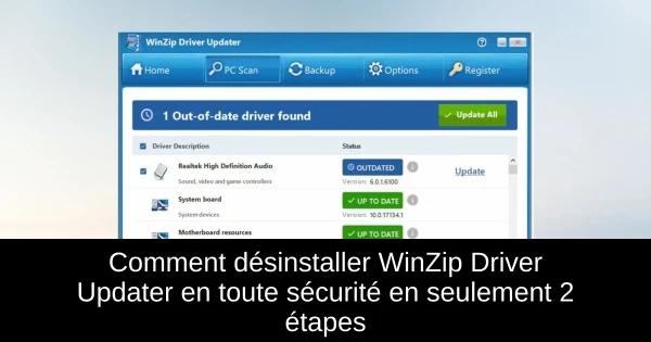 Comment désinstaller WinZip Driver Updater en toute sécurité en seulement 2 étapes