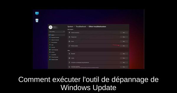 Comment exécuter l'outil de dépannage de Windows Update