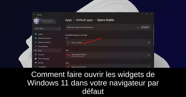 Comment faire ouvrir les widgets de Windows 11 dans votre navigateur par défaut