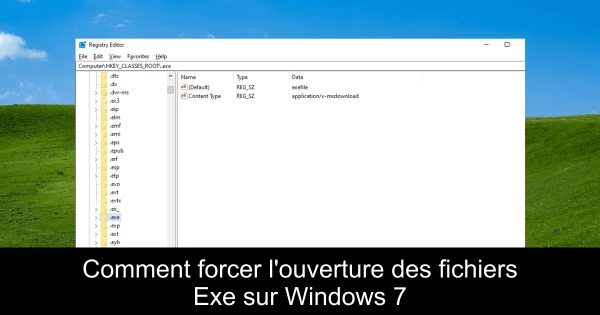 Comment forcer l'ouverture des fichiers Exe sur Windows 7