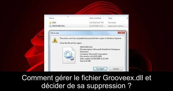 Comment gérer le fichier Grooveex.dll et décider de sa suppression ?