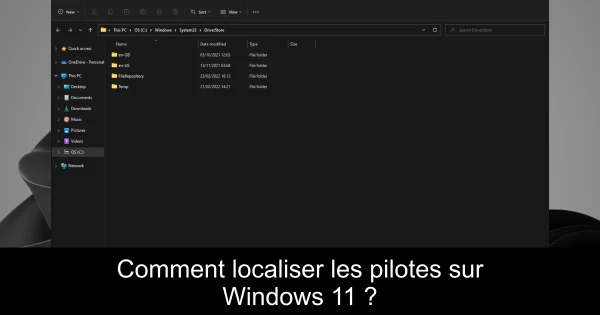 Comment localiser les pilotes sur Windows 11 ?
